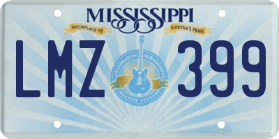 MS license plate LMZ399