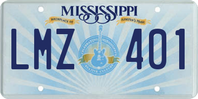 MS license plate LMZ401