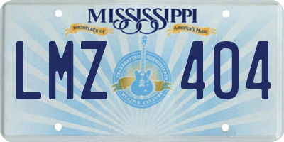 MS license plate LMZ404
