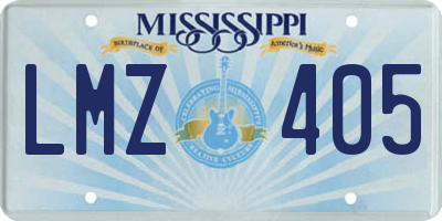 MS license plate LMZ405