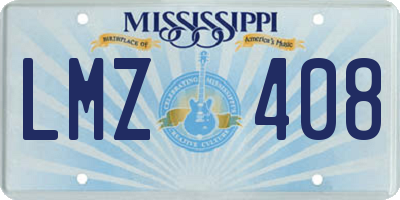 MS license plate LMZ408