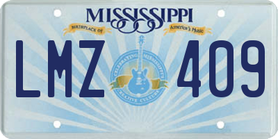 MS license plate LMZ409