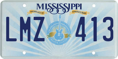 MS license plate LMZ413
