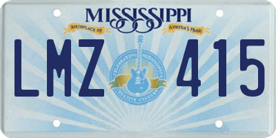 MS license plate LMZ415