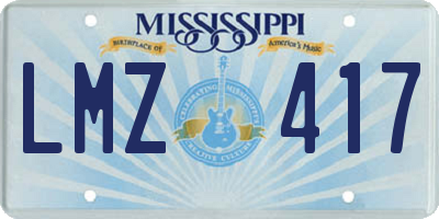 MS license plate LMZ417