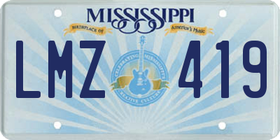 MS license plate LMZ419