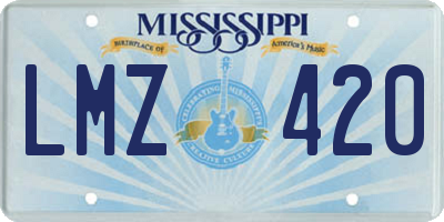 MS license plate LMZ420