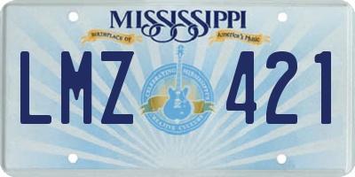 MS license plate LMZ421