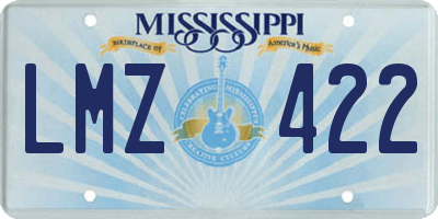 MS license plate LMZ422