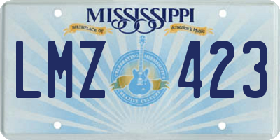 MS license plate LMZ423