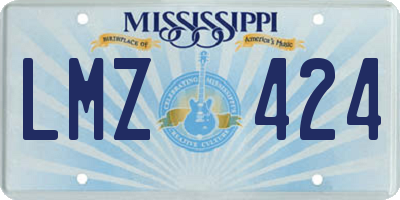 MS license plate LMZ424