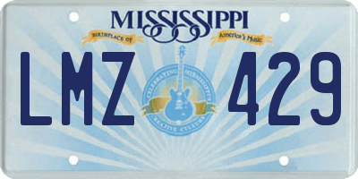 MS license plate LMZ429