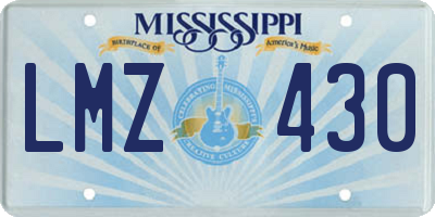 MS license plate LMZ430