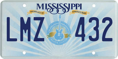 MS license plate LMZ432