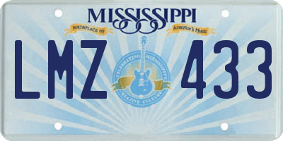 MS license plate LMZ433