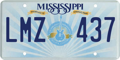 MS license plate LMZ437