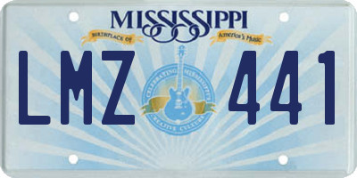 MS license plate LMZ441
