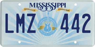 MS license plate LMZ442