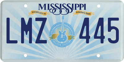 MS license plate LMZ445