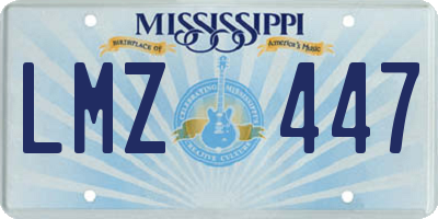 MS license plate LMZ447