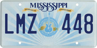 MS license plate LMZ448