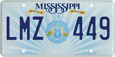 MS license plate LMZ449