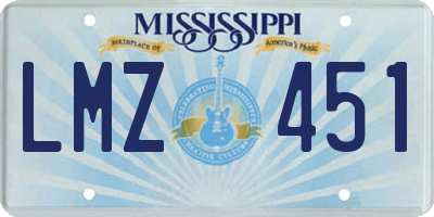 MS license plate LMZ451