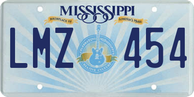 MS license plate LMZ454