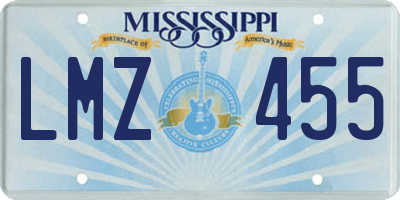 MS license plate LMZ455