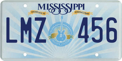 MS license plate LMZ456