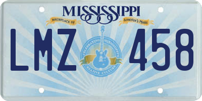 MS license plate LMZ458