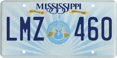 MS license plate LMZ460
