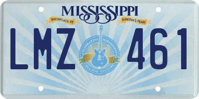 MS license plate LMZ461