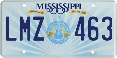 MS license plate LMZ463