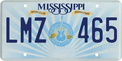 MS license plate LMZ465