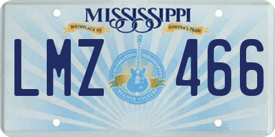 MS license plate LMZ466