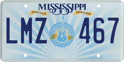 MS license plate LMZ467