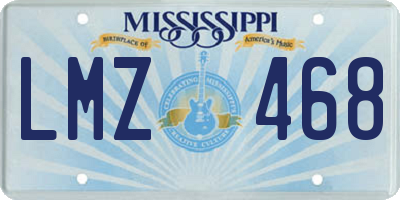 MS license plate LMZ468