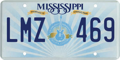 MS license plate LMZ469