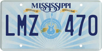 MS license plate LMZ470