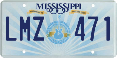 MS license plate LMZ471