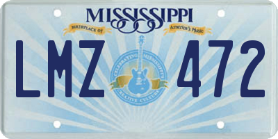 MS license plate LMZ472