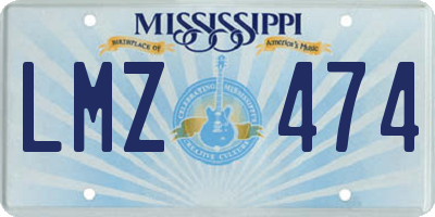 MS license plate LMZ474