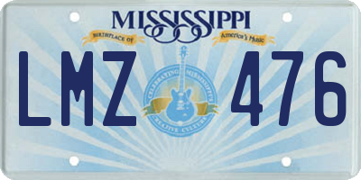 MS license plate LMZ476