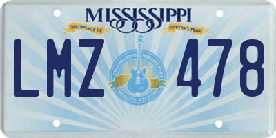 MS license plate LMZ478