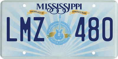 MS license plate LMZ480