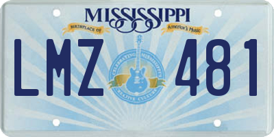MS license plate LMZ481