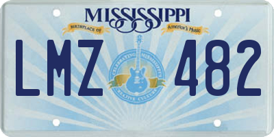 MS license plate LMZ482