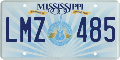MS license plate LMZ485
