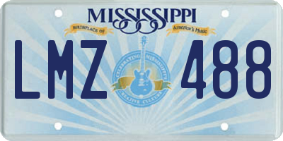 MS license plate LMZ488